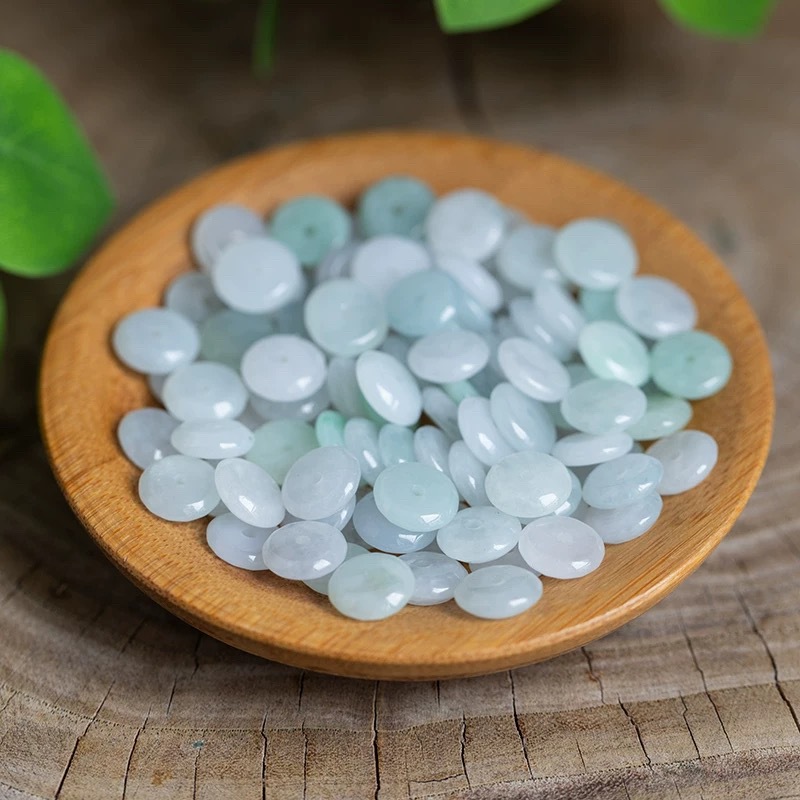 Bracelets - 10pcs 천연 에메랄드 화이트 옥 핑