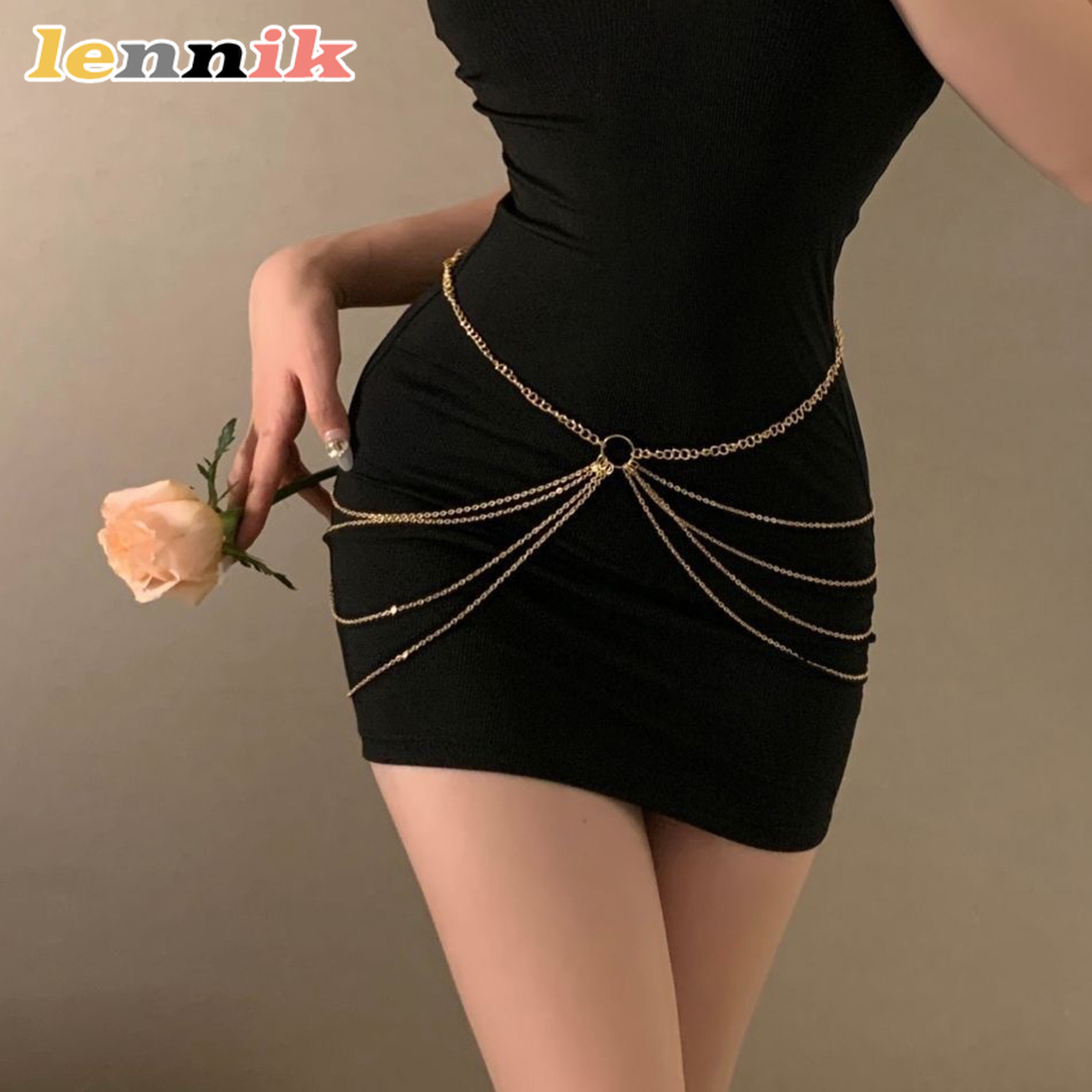 Body Jewelry - LENNIK 태슬 메탈 멀티 레이어 허리