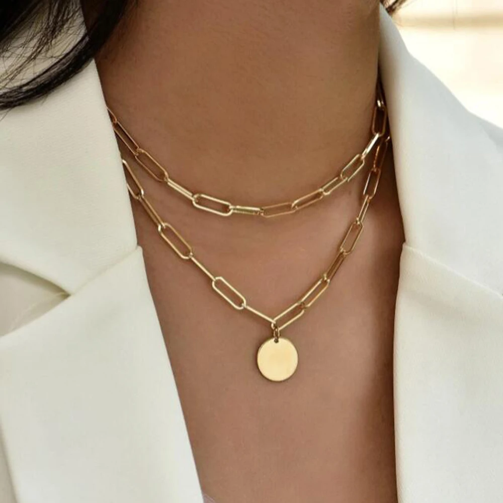 Layered Pendant Necklace Aesthetic - SUMENG 2024 여성을위한 새로운 패션 빈티지