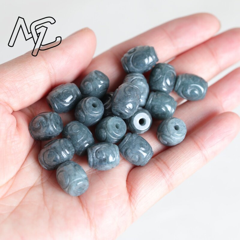 5PC 천연 블루 워터 옥 리플 버킷 비즈 DIY 팔찌 - Earrings 리뷰 및 가격
