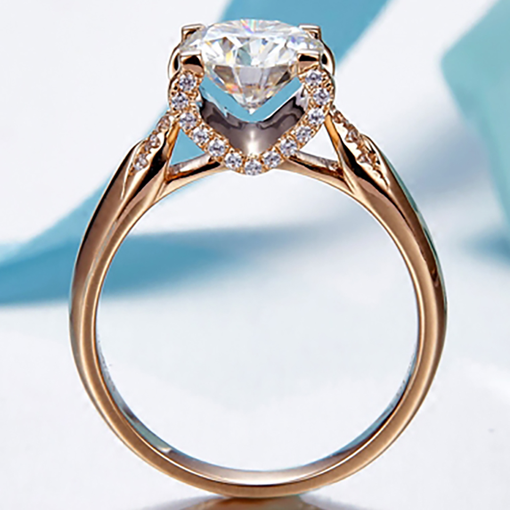 맞춤형 솔리드 18K Au750 화이트 골드 반지 여성 - Moissanite Engagement Ring 1 Carat 리뷰 및 가격