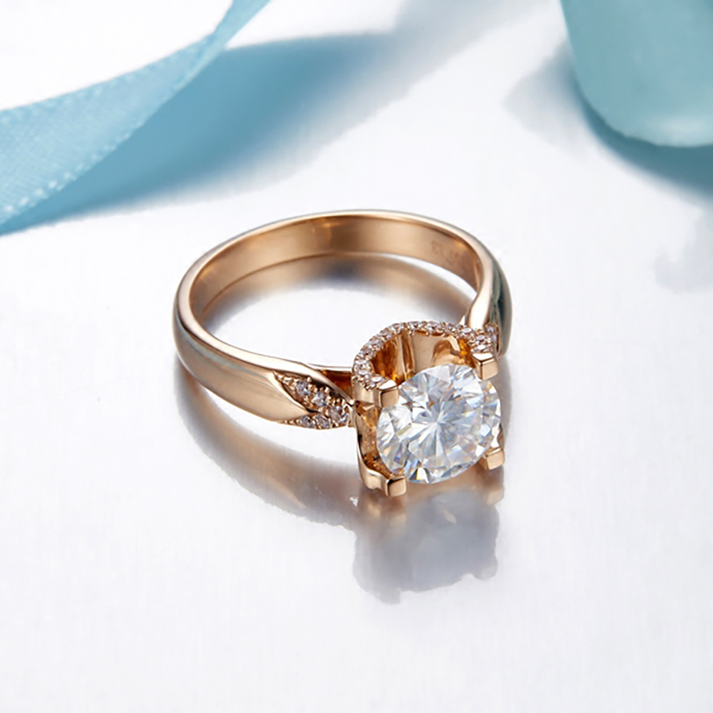 맞춤형 솔리드 18K Au750 화이트 골드 반지 여성 - Moissanite Engagement Ring 1 Carat 리뷰 및 가격