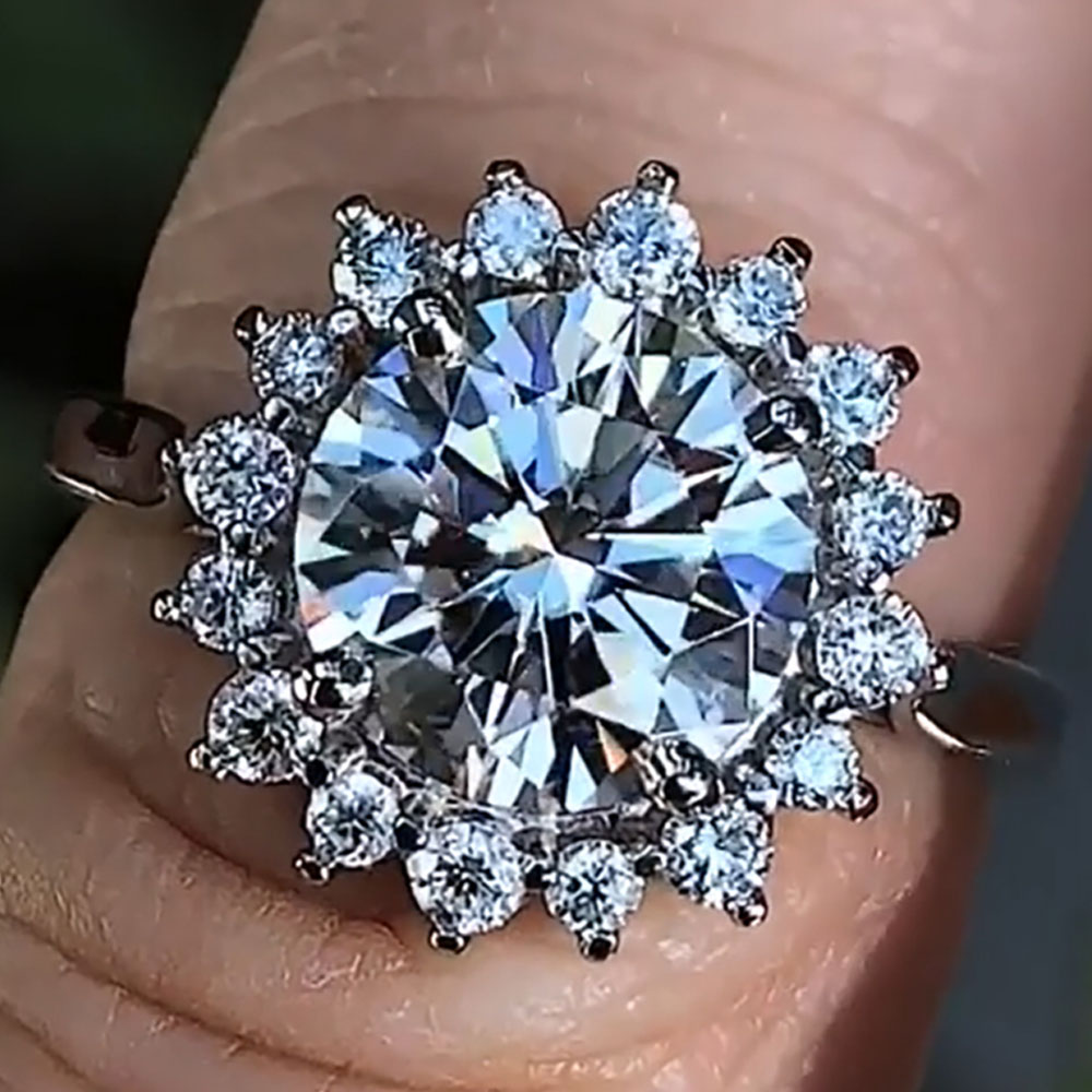 맞춤형 솔리드 10K 화이트 골드 여성 웨딩 파티 기념 - Moissanite Engagement Ring 1 Carat 리뷰 및 가격