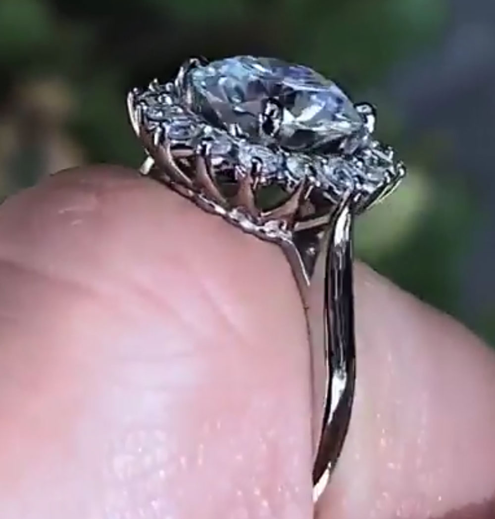 맞춤형 솔리드 10K 화이트 골드 여성 웨딩 파티 기념 - Moissanite Engagement Ring 1 Carat 리뷰 및 가격