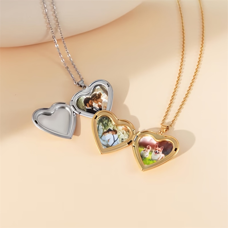 맞춤형 1/2 사진 하트 로켓 펜던트 목걸이, 사진 D - Heart Locket Necklace Photo 리뷰 및 가격