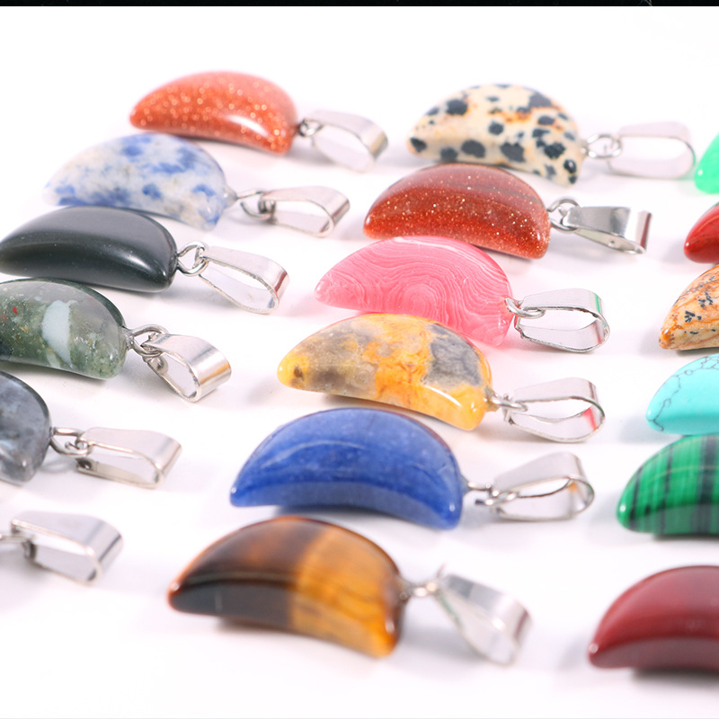 20개/봉투 천연석 크리스탈 문 펜던트 목걸이 (여성용 - Crystal Pendant Necklace Natural Stone 리뷰 및 가격