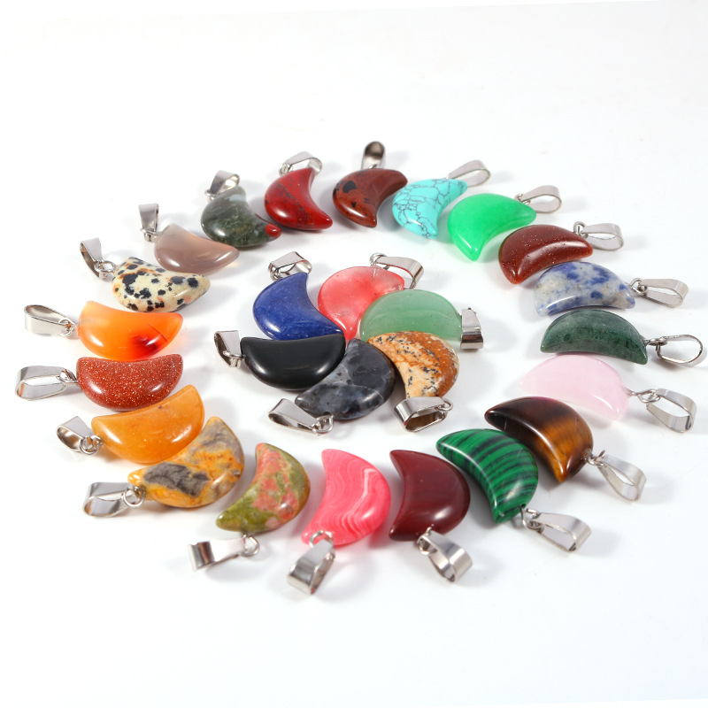 20개/봉투 천연석 크리스탈 문 펜던트 목걸이 (여성용 - Crystal Pendant Necklace Natural Stone 리뷰 및 가격