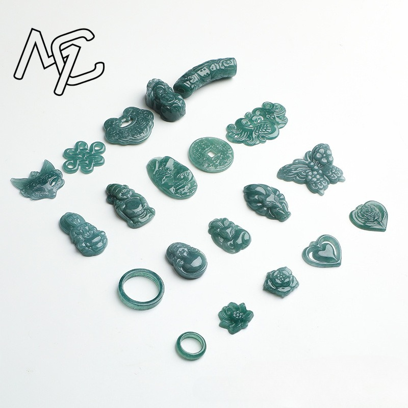 2개 세트, 천연 푸른색 물옥으로 만든 하트 모양 여우 - Bracelets 리뷰 및 가격