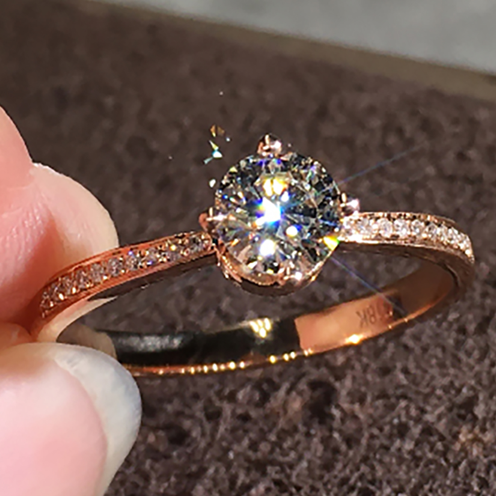 사용자 정의 솔리드 10K Au417 로즈 골드 여성  - Moissanite Engagement Ring 1 Carat 리뷰 및 가격