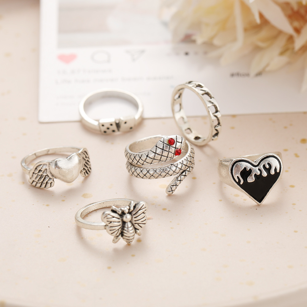 여성을 위한 빈티지 펑크 스타일의 뱀 모양 너클 링 6 - Vintage Punk Knuckle Rings Set 리뷰 및 가격